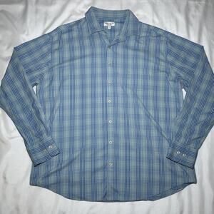 Peter Millar Summer Comfort Mens XL Plaid Button Down Shirt Long Sleeve Golf